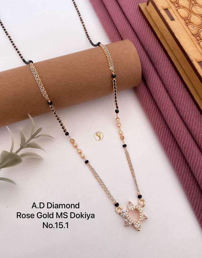 13 AD Diamond Fancy Daily Wear Dokiya Mangalsutra Wholesale Shop In Surat
